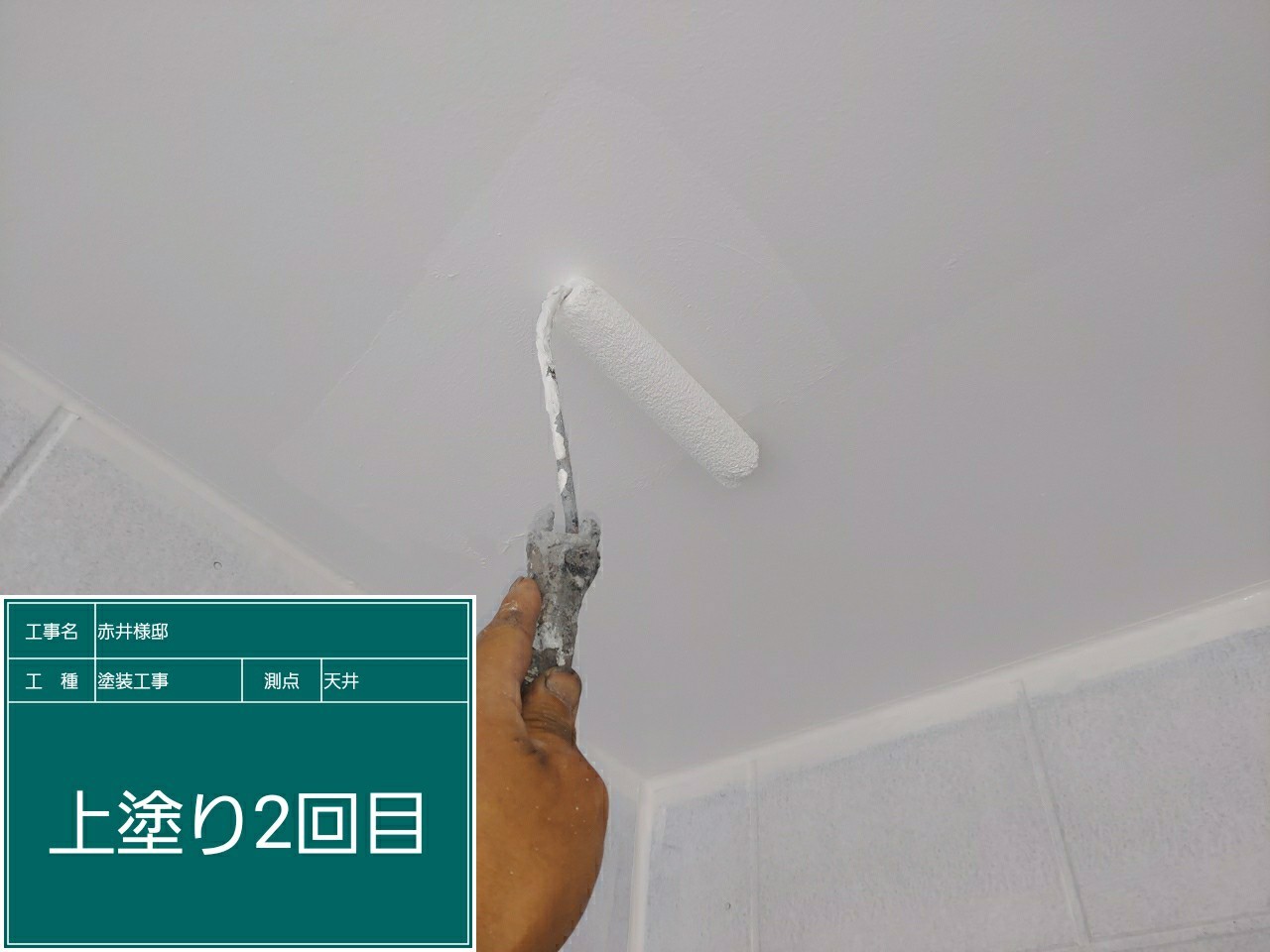 天井・上塗り2回目
