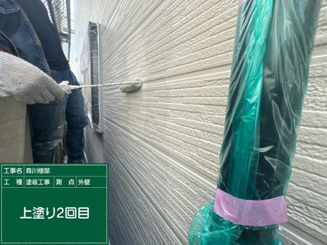サイデング壁・上塗り２回目