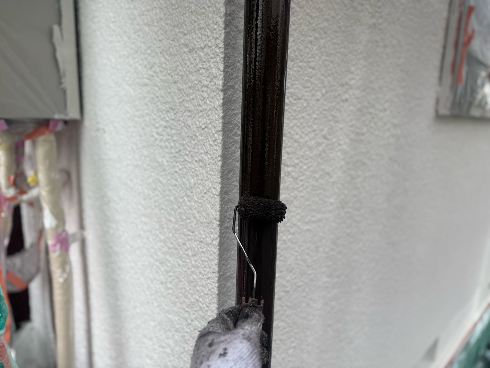 竪樋・上塗り２回目
