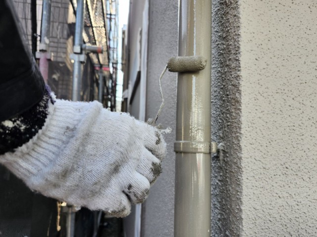 竪樋・上塗り２回目