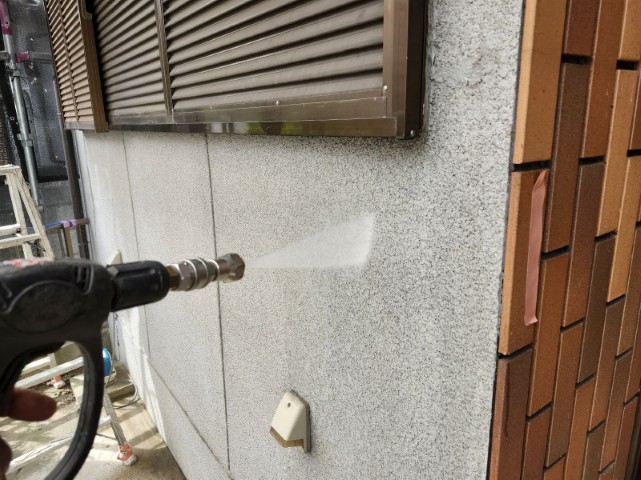 モルタル壁・高圧洗浄