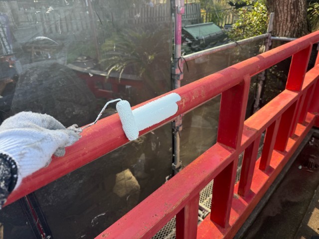手摺・下塗り