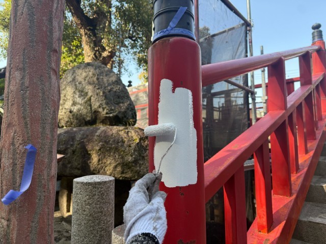 手摺・下塗り