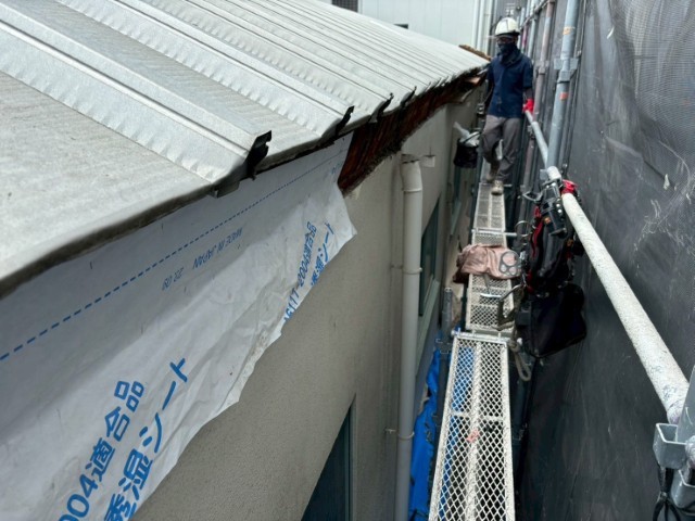 横樋・防水シート取付
